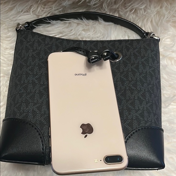 Michael Kors Black Shoulder Bag with Monogram Pattern New Without Label - Picture 9 of 9